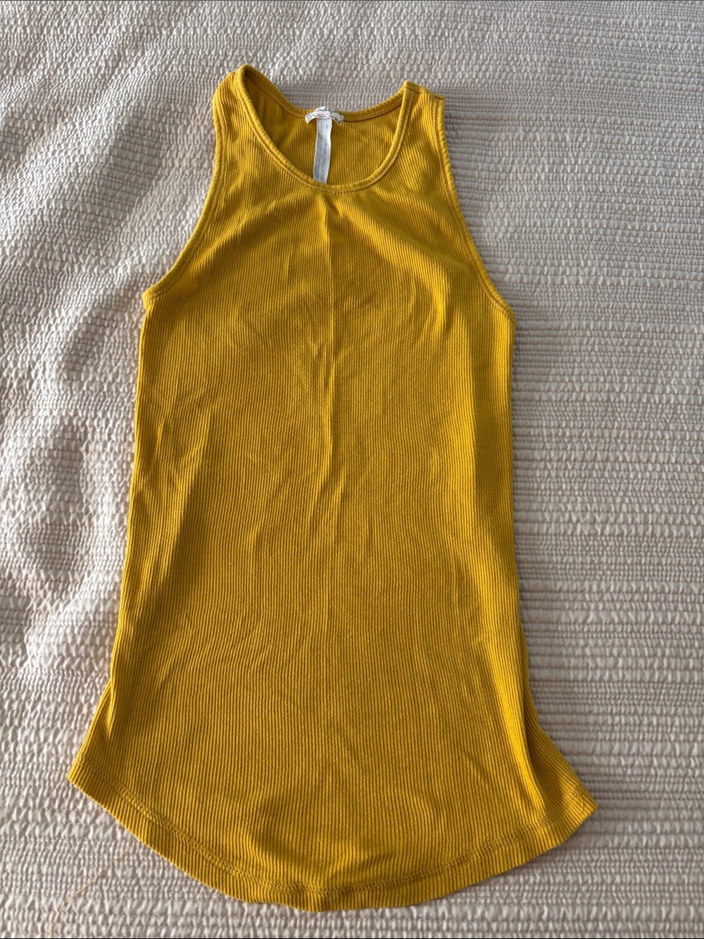 Free People Ribbed Tank in Golden Yellow